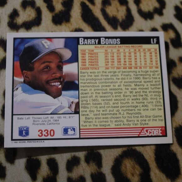 Barry Bonds #330 Baseball Card - Picture 2 of 2